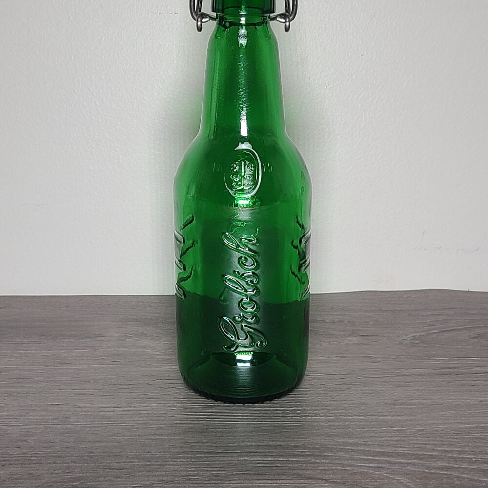 Vintage Grolsch Beer EZ Cap Glass Bottle Emerald Green‎